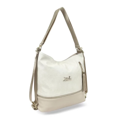 Zellia Női Válltáska/Hátizsáká Alakítható 24083 Beige-Arany - Pearl -