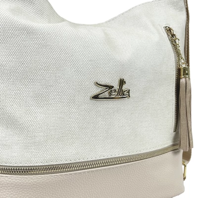 Zellia Női Válltáska/Hátizsáká Alakítható 24083 Beige-Arany - Pearl -