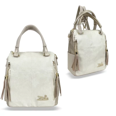 Zellia Női Hátizsák 24122 Beige-Arany - Brw-Pearl -