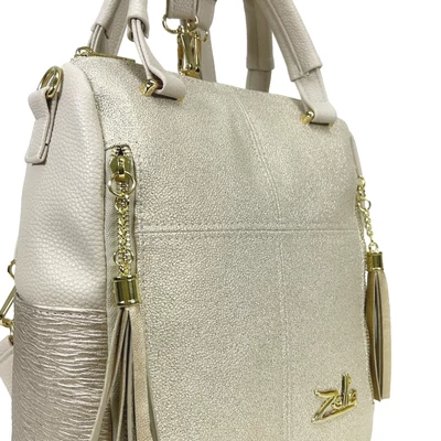 Zellia Női Hátizsák 24122 Beige-Arany - Rimini-Groove -