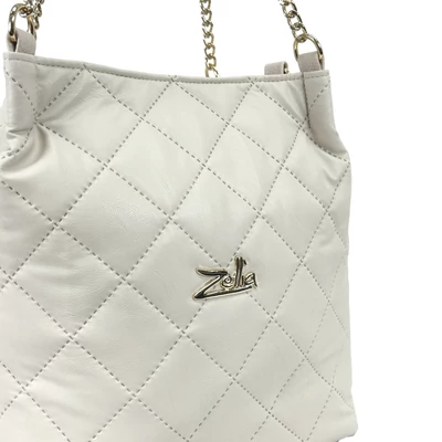 Zellia Női Válltáska 25025 Beige Matt - Steppelt -
