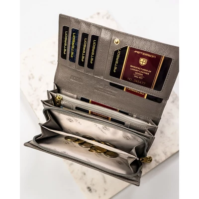 Peterson Női Bőr Pénztárca   PTN   42106-BF-0476   Silver