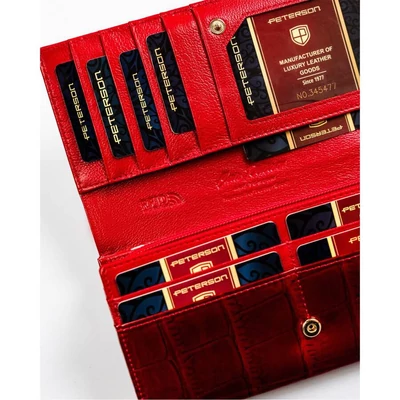 Peterson Női Bőr Pénztárca Ptn 42106-Cb-8720 Red - Piros