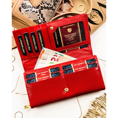 Peterson Női Bőr Pénztárca Ptn 42106-Dsl-2813 Red