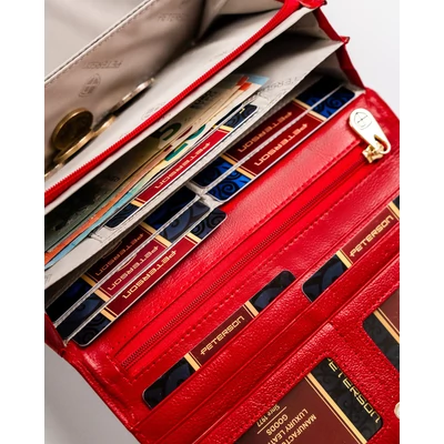 Peterson Női Bőr Pénztárca 421077-Saf-7228 Red - Piros
