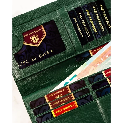 Peterson Női Bőr Pénztárca Ptn 421431-Dsl-6174 Green