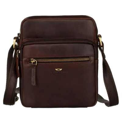 Peterson Férfi Bőr Oldaltáska Ptn 710-Opu-4611 Brown - Barna