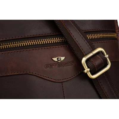 Peterson Férfi Bőr Oldaltáska Ptn 711-Opu-4710 Brown - Barna