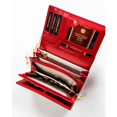 Peterson Női Bőr Pénztárca Ptn 76112-Cb-8737 Red