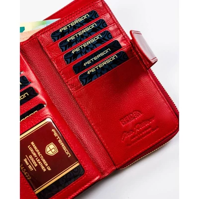 Peterson Női Bőr Pénztárca Ptn 76116-Cb-8744 Red