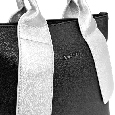 Zellia Női Kézitáska H728 Fekete-Ezüst