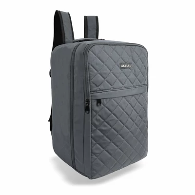 Zellia Hátizsák | Kézipoggyász Hz-104 Sötét Szürke - Steppelt - Vízlepergetős - 40 X 25 X 20 Cm