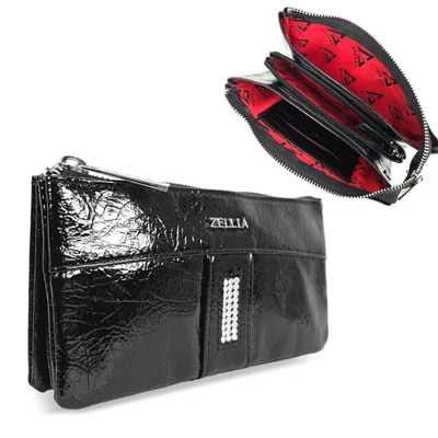 Zellia Női Pénztárca Hz-127 D266 - 4001 - Black - Fekete Lakk