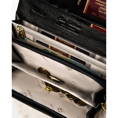 Peterson Női Bőr Pénztárca Ptn Lj-42106-0681 Black-Gold - Fekete-Arany
