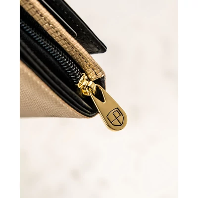 Peterson Női Bőr Pénztárca Ptn Lj-42106-0681 Black-Gold - Fekete-Arany