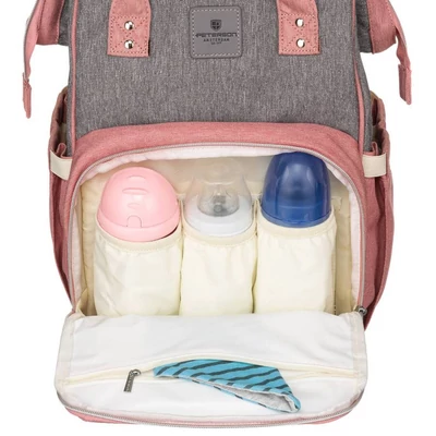 Peterson Női Hátizsák Ptn Mb3-6012 Gray-Pink - Szrke-Rózsaszín