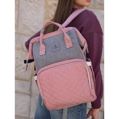 Peterson Női Hátizsák Ptn Mb3-6012 Gray-Pink - Szrke-Rózsaszín