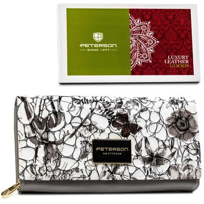 Peterson Női Bőr Pénztárca - Ptn Ph20-Lfl-6905 Black - Fekete