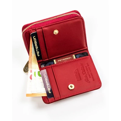 Peterson Női Bőr Pénztárca Ptn Ph33-3-Rs-1580 Red - Piros-Fekete