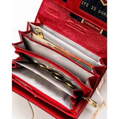 Peterson Női Pénztárca - Echo És Természetes Bőr Ptn Ps112-Hnl-2937 Red