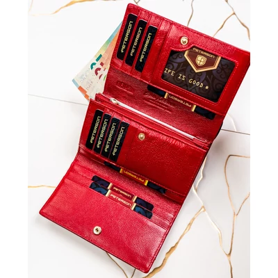 Peterson Női Pénztárca - Echo És Természetes Bőr Ptn Ps112-Hnl-2937 Red