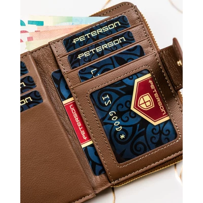 Peterson Női Pénztárca - Echo És Természetes Bőr Ptn Ps115-Hnl-2944 Brown