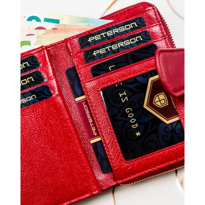 Peterson Női Pénztárca - Echo És Természetes Bőr Ptn Ps115-Hnl-2968 Red
