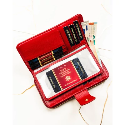 Peterson Női Pénztárca - Echo És Természetes Bőr Ptn Ps116-Hnl-2784 Red