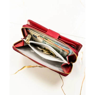 Peterson Női Pénztárca - Echo És Természetes Bőr Ptn Ps116-Hnl-2784 Red