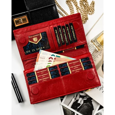 Peterson Női Bőr Pénztárca Ptn Ps1431-Fds-1749 Red - Piros
