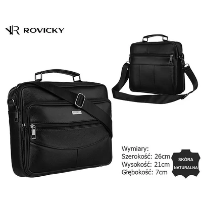 Rovicky Férfi Bőr Oldaltáska R-13206-L-3891 Black - Fekete