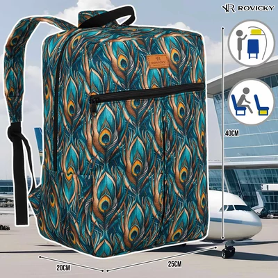 Rovicky Hátizsák | Kézipoggyász - Mintás - R-Pl-01-0477 S18 - 40 X 25 X 20 Cm - Csillámnos