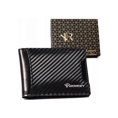 Rovicky Férfi Bőr Kártyatartó - Dollár Pénztárcar-Rm-19-Gcl-Cf-3168 Black