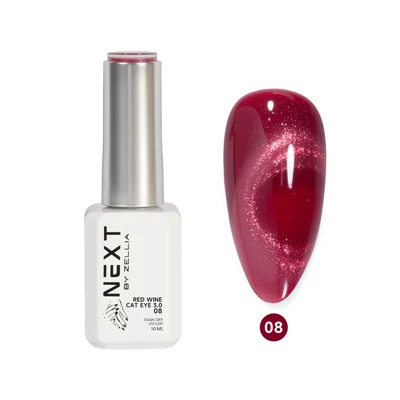 Next By Zellia Gél Lakk 10Ml - Red Wine Cat Eye - 008 - Hema/TPO mentes