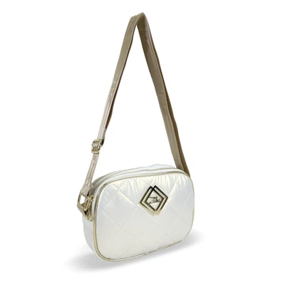 Zellia Női Oldaltáska Zlb172 Pearl White - Három Fakkos - Steppelt - Arany K. -