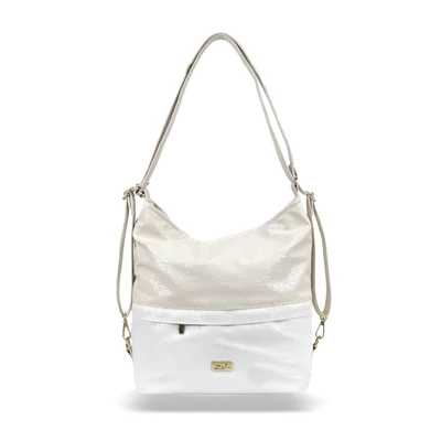 Zellia Női Válltáska/Hátizsáká Alakítható Zlb275 Beige-Fehér - Shiny -