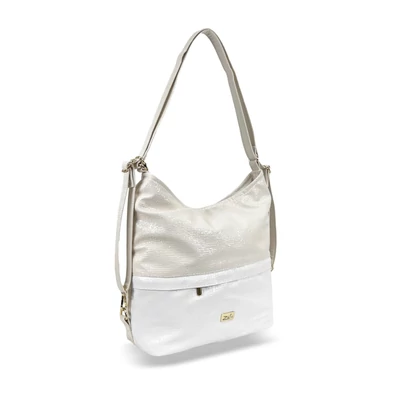 Zellia Női Válltáska/Hátizsáká Alakítható Zlb275 Beige-Fehér - Shiny -