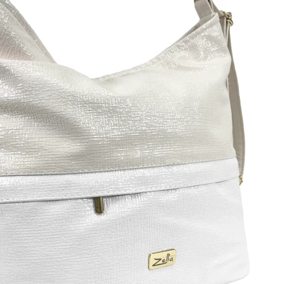 Zellia Női Válltáska/Hátizsáká Alakítható Zlb275 Beige-Fehér - Shiny -