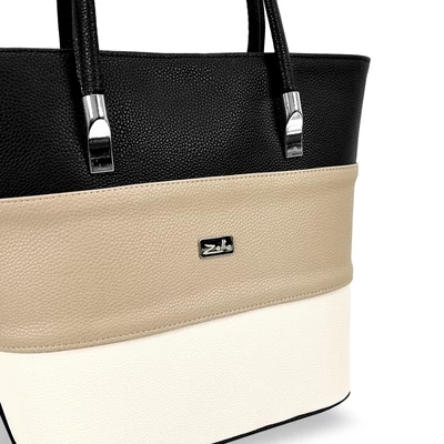 Zellia Női Merev Válltáska Zvn22029 Fekete-Beige-Taupe