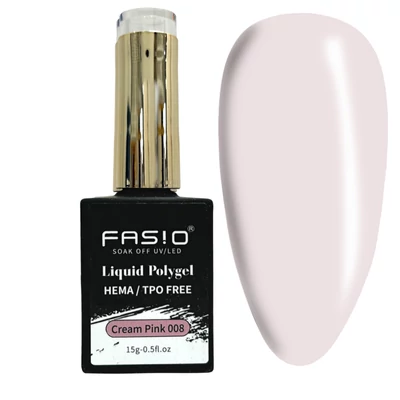 Fasio Liquid Polygel - 15G - 008 - Cream Pink - Hema/TPO mentes