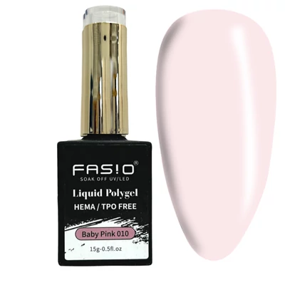 Fasio Liquid Polygel - 15G - 010 - Baby Pink - Hema/TPO mentes
