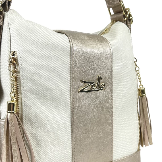 Zellia Női Válltáska/Hátizsáká Alakítható 22184 Beige-Arany - Pearl-Brw -