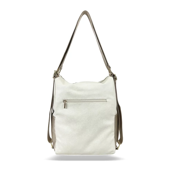 Zellia Női Válltáska/Hátizsáká Alakítható 22184 Beige-Arany - Pearl-Brw -