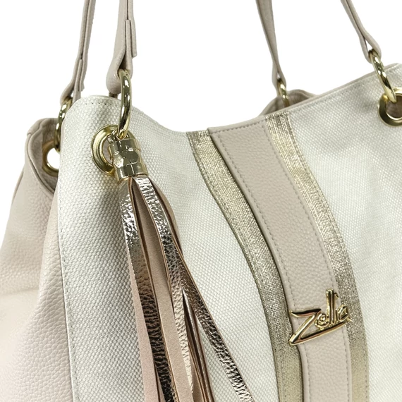 Zellia Női Válltáska 24077 Beige-Arany - Pearl -