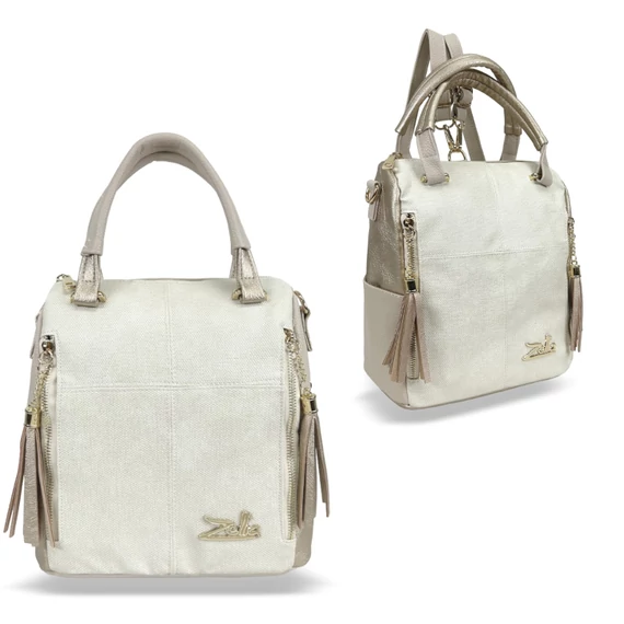 Zellia Női Hátizsák 24122 Beige-Arany - Brw-Pearl -