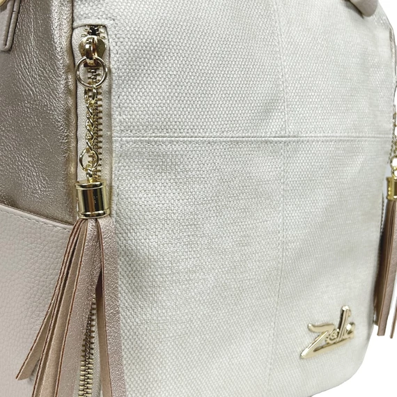 Zellia Női Hátizsák 24122 Beige-Arany - Brw-Pearl -