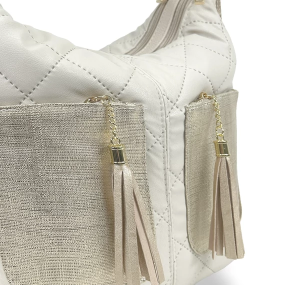 Zellia Női Válltáska/Hátizsáká Alakítható 24157 Beige Matt - Steppelt -