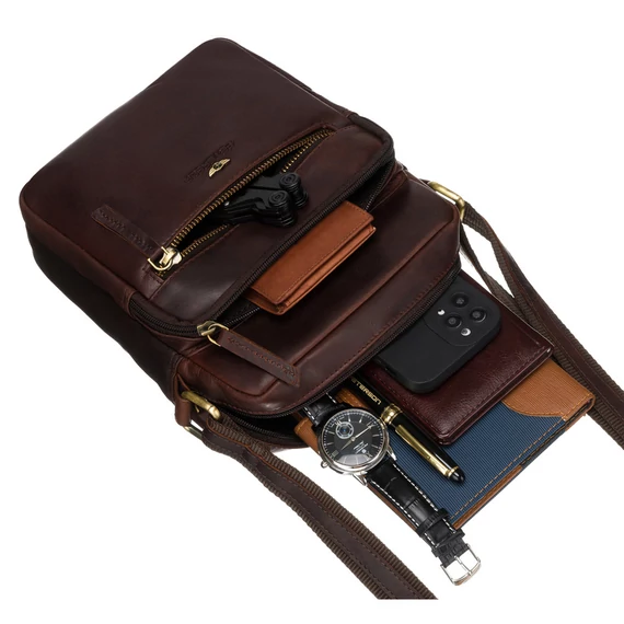 Peterson Férfi Bőr Oldaltáska Ptn 710-Opu-4611 Brown - Barna
