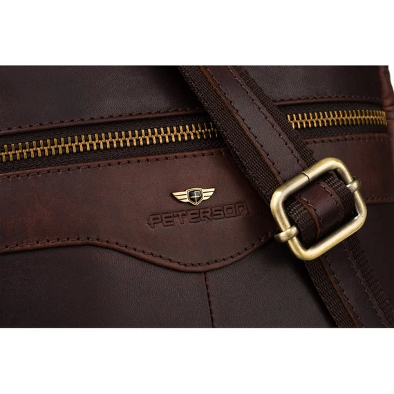 Peterson Férfi Bőr Oldaltáska Ptn 711-Opu-4710 Brown - Barna
