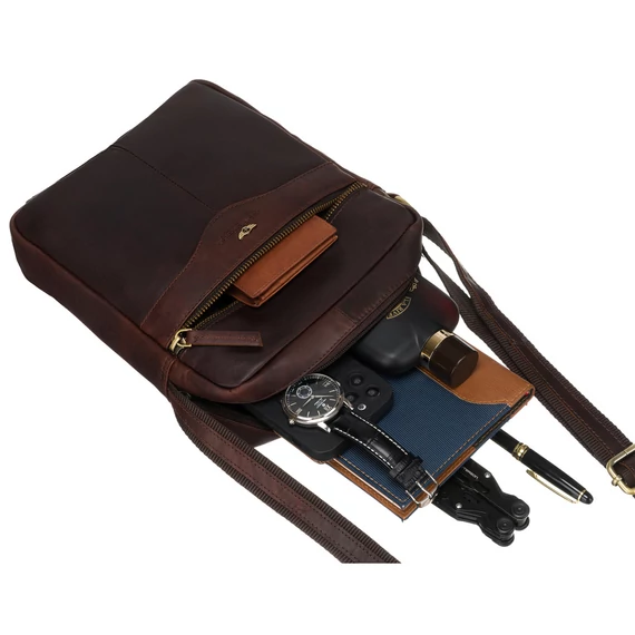 Peterson Férfi Bőr Oldaltáska Ptn 711-Opu-4710 Brown - Barna